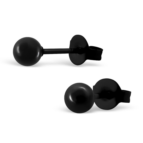 4mm Ball Black Plated Studs